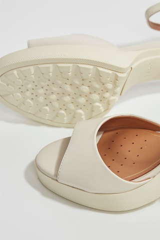 Leren Sandalen met Sleehak Walk Pleasure 85S  - Beige