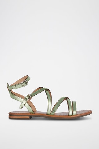 Leren Sandalen Sozy - Metallic Groen