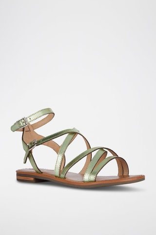 Leren Sandalen Sozy - Metallic Groen