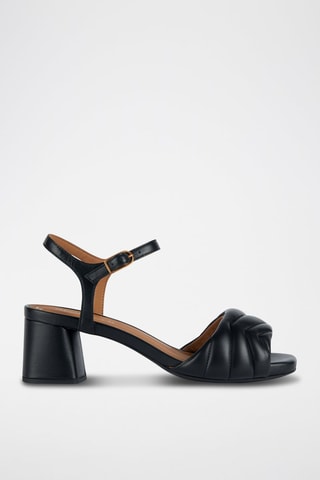 Leren Sandalen met Hak Genziana - Zwart