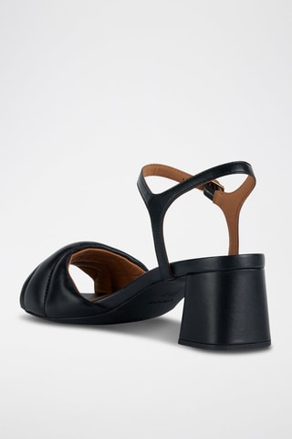 Leren Sandalen met Hak Genziana - Zwart