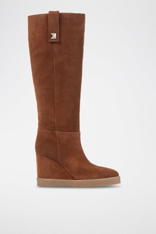 Nubuck Laarzen met Sleehak Elidea - Camel