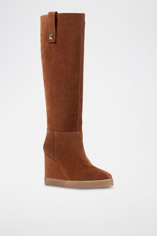 Nubuck Laarzen met Sleehak Elidea - Camel