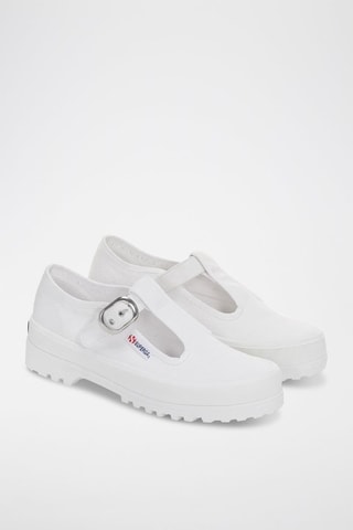 Leren Platform Saloméschoenen - Wit