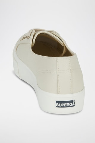 Leren Platform Sneakers - Beige
