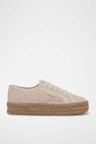 Biologisch Katoenen Platform Sneakers - Beige