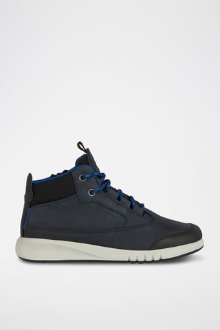 Hoge Leren Sneakers Aeranter - Marineblauw