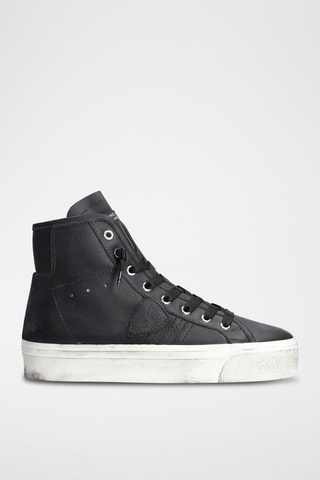 Hoge Leren Sneakers - Zwart