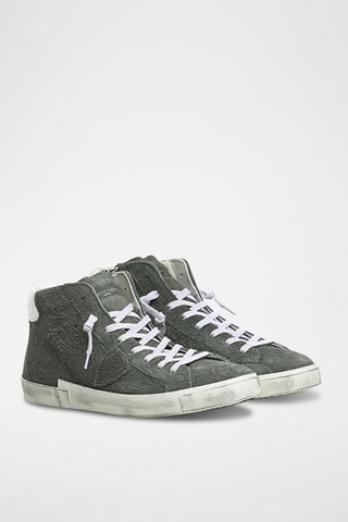 Hoge Leren Sneakers - Groen