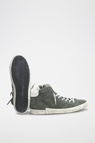Hoge Leren Sneakers - Groen