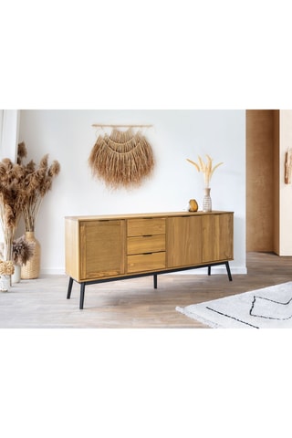 Buffet 3 portes en bois massif - 186 x 40 x 80 cm
