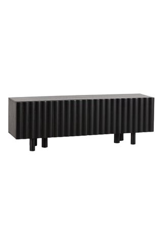 Meuble TV 4 portes en bois massif de manguier - 160 x 40 x 50 cm
