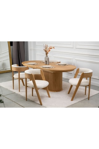 Ensemble de salle à manger en bois - 7 pièces