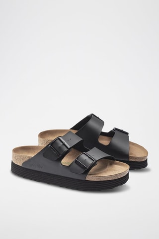 Mules plateformes Arizona Vegan - Noir - Etroite