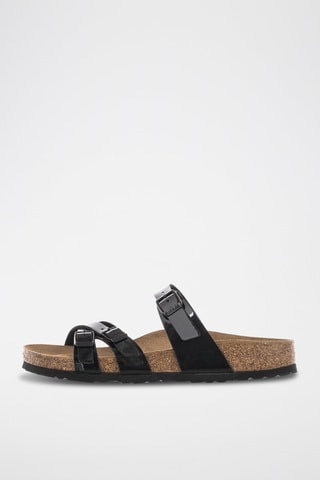 Mules vernies en cuir Franca - Noir - Etroite