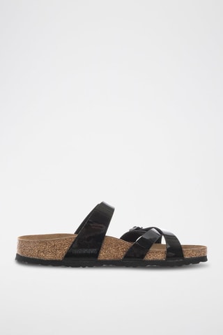 Mules vernies en cuir Franca - Noir - Etroite