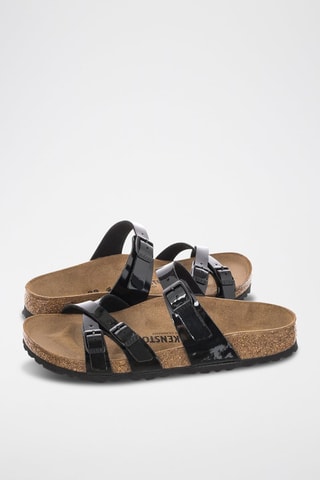 Mules vernies en cuir Franca - Noir - Etroite