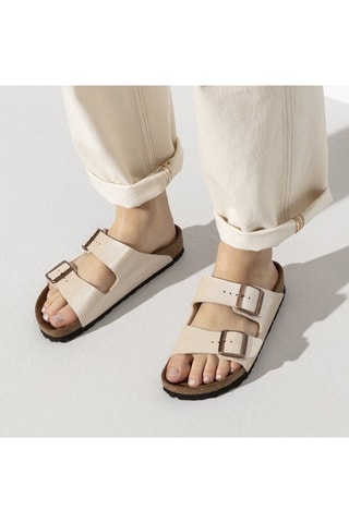 Mules en cuir Arizona - Nacré - Etroite