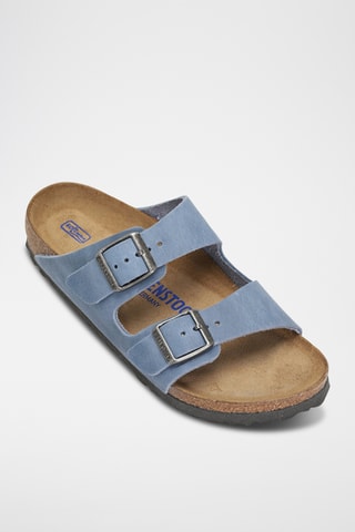 Mules en cuir Arizona - Bleu - Etroite