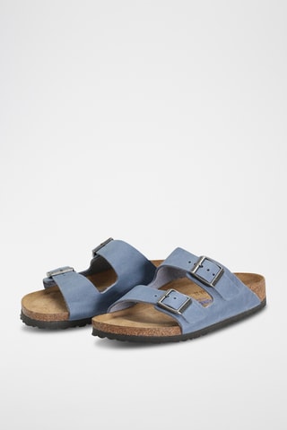 Mules en cuir Arizona - Bleu - Etroite