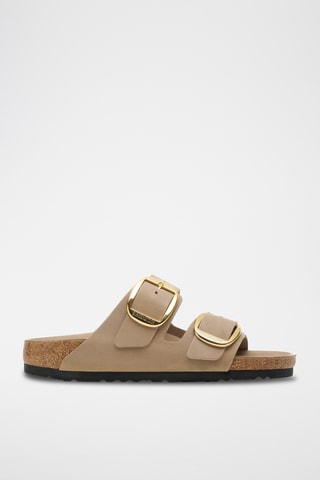 Mules en cuir huilé Arizona - Beige - Etroite