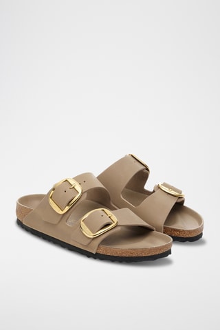Mules en cuir huilé Arizona - Beige - Etroite