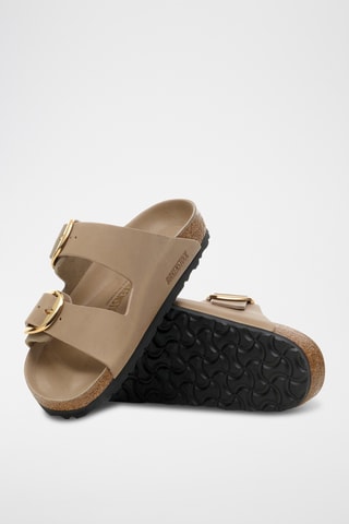 Mules en cuir huilé Arizona - Beige - Etroite