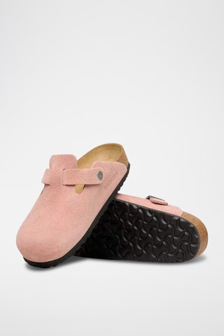 Sabots en nubuck Boston - Rose - Etroite