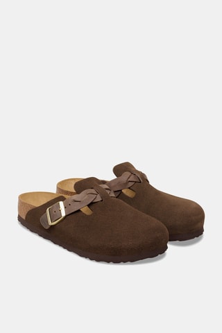 Sabots en nubuck Boston - Marron - Etroite