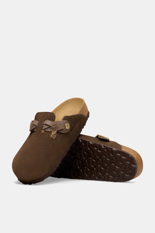 Sabots en nubuck Boston - Marron - Etroite
