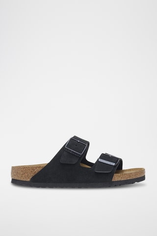Mules en nubuck Arizona - Noir - Etroite