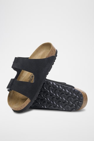 Mules en nubuck Arizona - Noir - Etroite