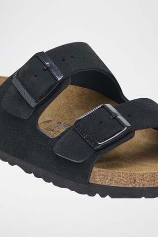Mules en nubuck Arizona - Noir - Etroite