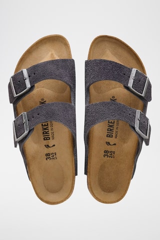 Mules en nubuck Arizona - Gris - Etroite