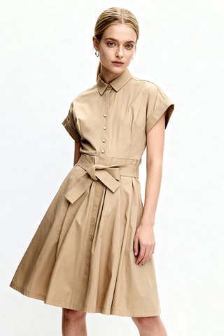 Robe chemise - Beige