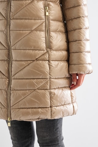 Doudoune longue à capuche - Beige