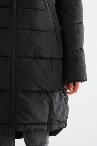 Doudoune longue à capuche - Noir