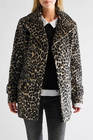 Manteau en laine - Noir et marron