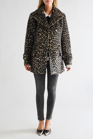 Manteau en laine - Noir et marron
