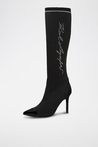 Bottes en cuir de mouton - Noir et blanc