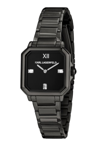 Montre à quartz en acier - Noir