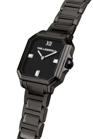 Montre à quartz en acier - Noir