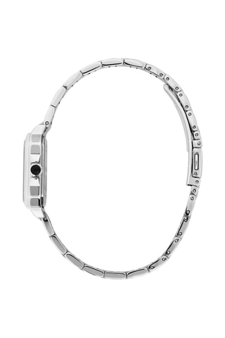 Montre à quartz en acier - Argenté et noir