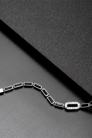 Bracelet - Argenté et noir