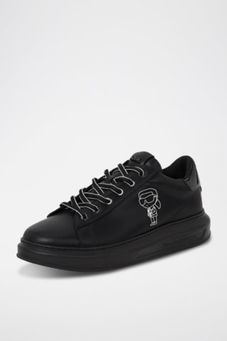 Baskets plateformes en cuir - Noir