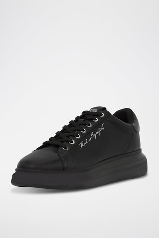 Baskets plateformes en cuir - Noir