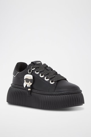 Baskets plateformes en cuir - Noir et blanc