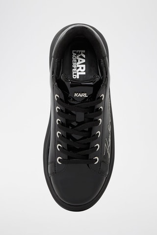 Baskets en cuir verni - Noir et gris clair