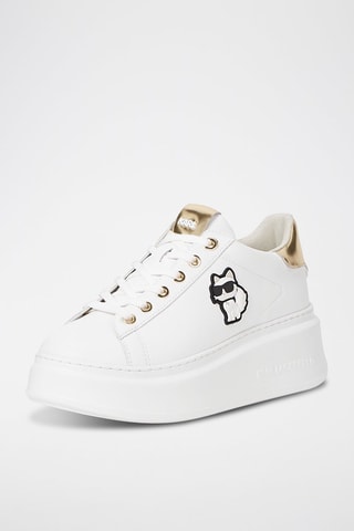 Baskets en cuir - Blanc et doré
