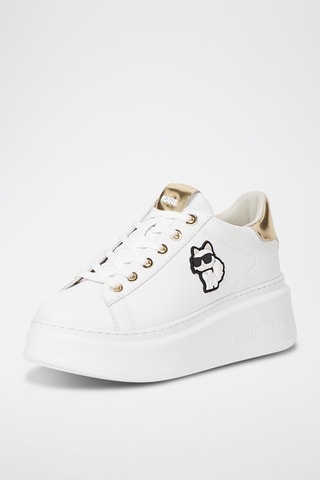 Baskets en cuir - Blanc et doré